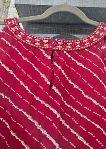 Stylish Red Bandhani Kurta