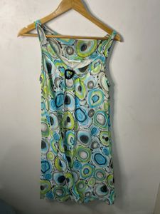 Boho Circle Print Sleeveless Dress