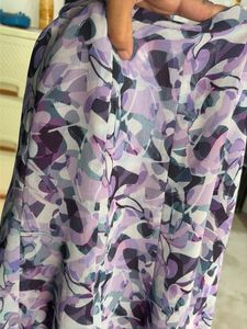 Purple Floral Midi Skirt