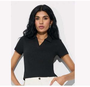 Classic Black Ribbed Polo T-Shirt