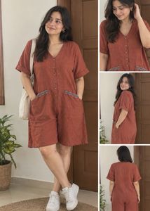 Stylish Rust Orange Jumpsuit