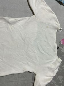 h&amp;m Cream Long Sleeve Top