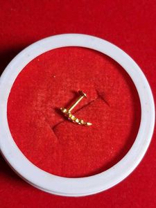 Stunning Red &amp; White Stone Nose Ring gold