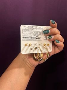 Zudio Gold Earring Set of 5