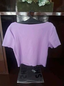 Lavender Tie-Front Crop Top