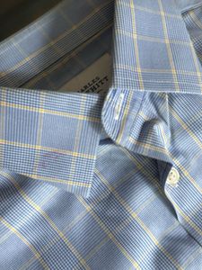 Men's Blue Checkered Dress Shirt