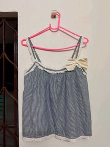 pinteresty vintage lace bow babydoll top🧚🏼‍♀️