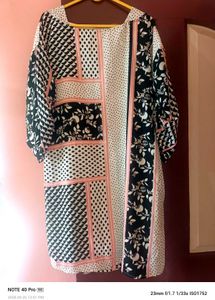 Black white print mini dress