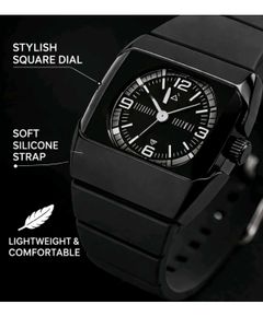 Men's Black Square Dial Watch