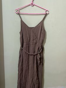 olive Wrap Midi Dress