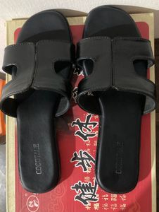 Stylish Black Slip-On Sandals