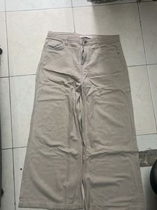 Wide Leg Beige Pants