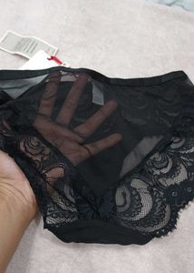Black Lace Trim Briefs