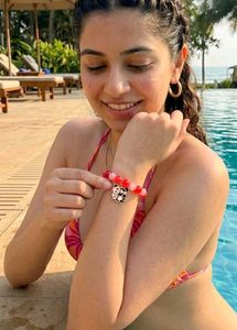 Cute Panda Charm Beaded Red Bracelet