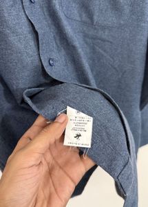 Classic Men's Blue Button-Up Shirt