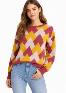 Patterned Crewneck Sweater