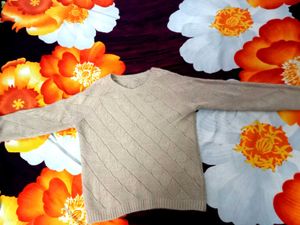 Beige Cable Knit Sweater