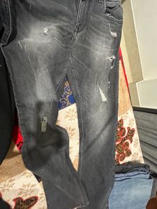 Flying Machine Stylish Distressed Black Jeans