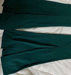 Chic Green Split Flare Pants