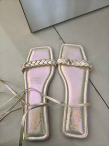 Strappy Gold Flat Sandals