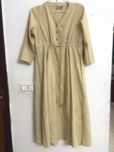 Elegant Beige Midi Dress