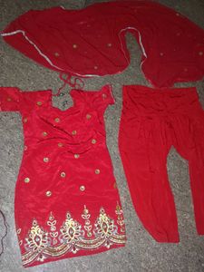 silk red shlwar suit &dupttta