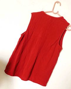 Very Beautiful Girl Wear And Rust Red Top