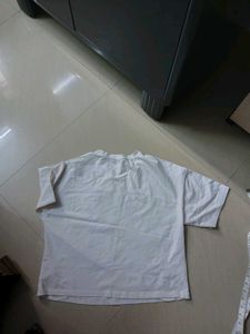White T-Shirt with Blue Floral Print