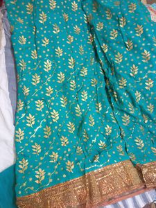 Grand Look Georgette Designer gold print saree