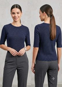 🎀💠Mango_ Shimmering Ribbed Knit Top💠🎀