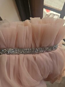 Girls Pink Tulle Dress with Sparkly Belt