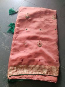 Embroidery Saree &amp;free Gift