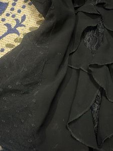 Elegant Black Lace Ruffle Blouse