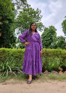 Purple Printed Maxi Dress