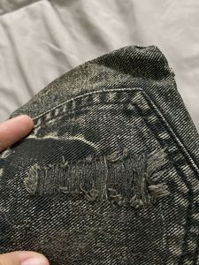 vintage Denim bag charm with Zipper and Loop