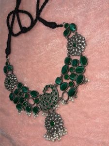Green Stone Peacock Necklace