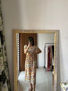 Sunflower Printed Ruched Maxi Dress🌻