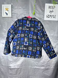 Vintage Geometric Print Button-Up
