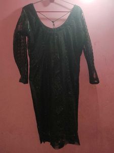 Elegant Black Sequined Saree