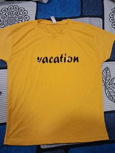 Yellow "Vacation" Graphic T-Shirt
