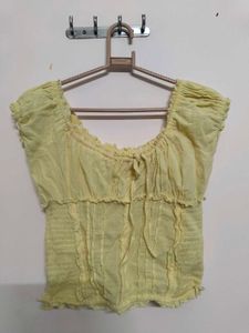 Butter Yellow Smocked Top