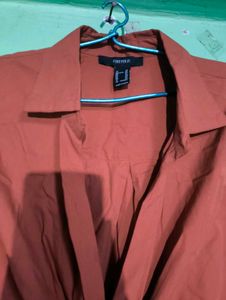 Orange Shirt Dress ( New )