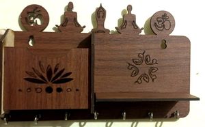 Vastva Yoga Wooden Colour Key And Thin Clothes Hanger Holder
