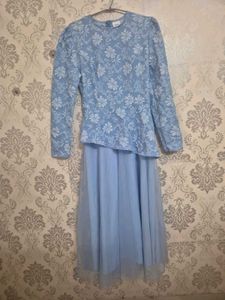 Beautiful Blue Floral Ethnic Gown