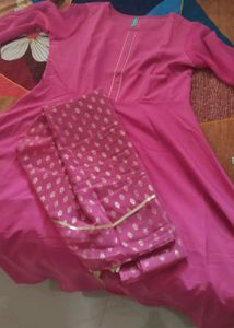 Pink Kurti With Dupatta From Myntra