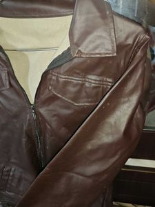 Men's Brown Faux Leather Jacket