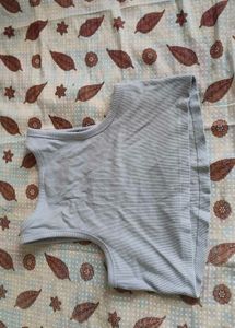 Light Blue Ribbed Crop Top