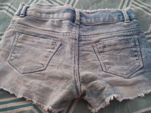 Light Wash Frayed Denim Shorts