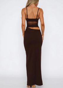 Elegant Brown Maxi Dress