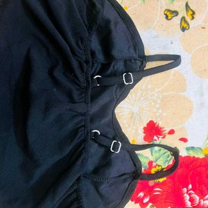Black Corset Style Crop Top